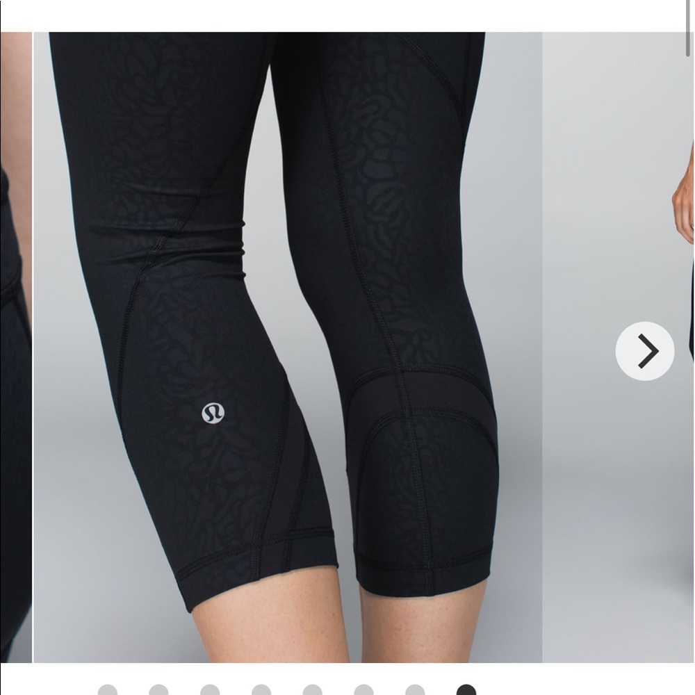 Lululemon Crop Leggings Black Animal Print